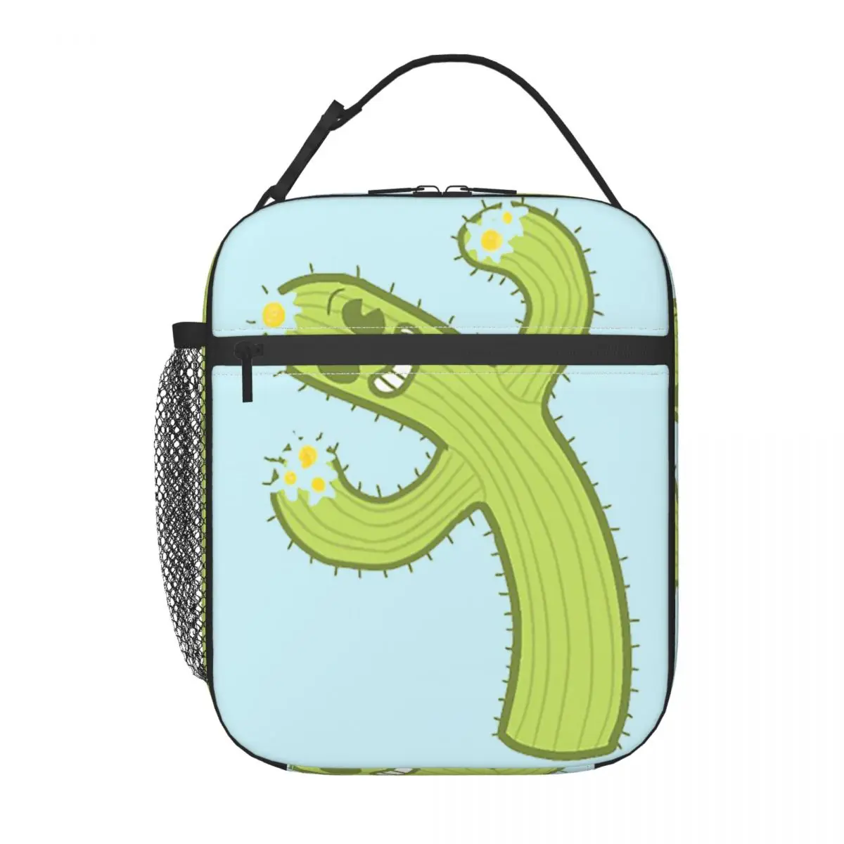 Cute Hand Drawn Cactus Insulated Lunch Bag for Women Children Leakproof Food Boxes Thermal Lunch Box Tote