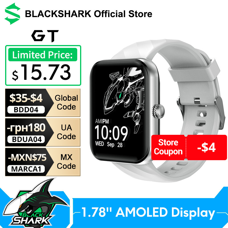  Black Shark GT Smartwatch Global Version 1.78'' AMOLED Display 10 days Life Bluetooth 5.2 Smart Watch  100+ Sport Modes 