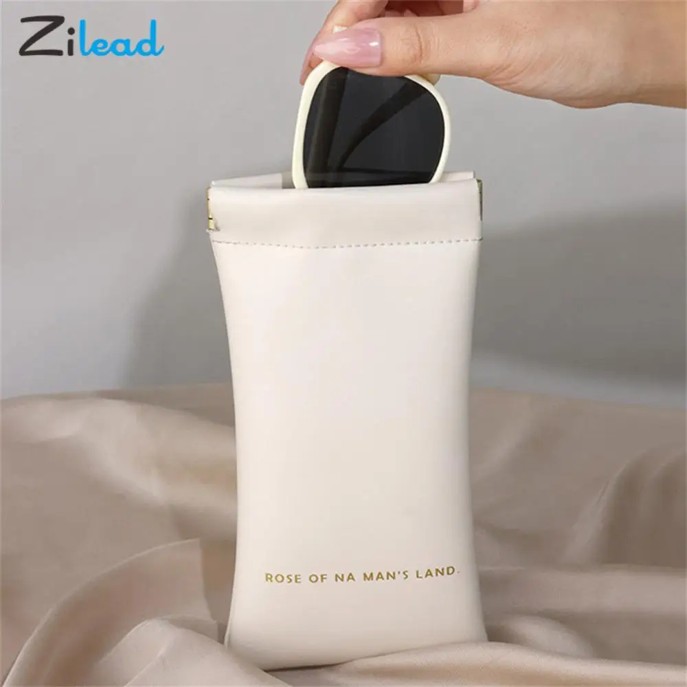 

Zilead New Glasses Storage Bag Luxury PU Leather Sunglasses Case Women Men Portable Reading Myopia Glasses Bag Waterproof Cover