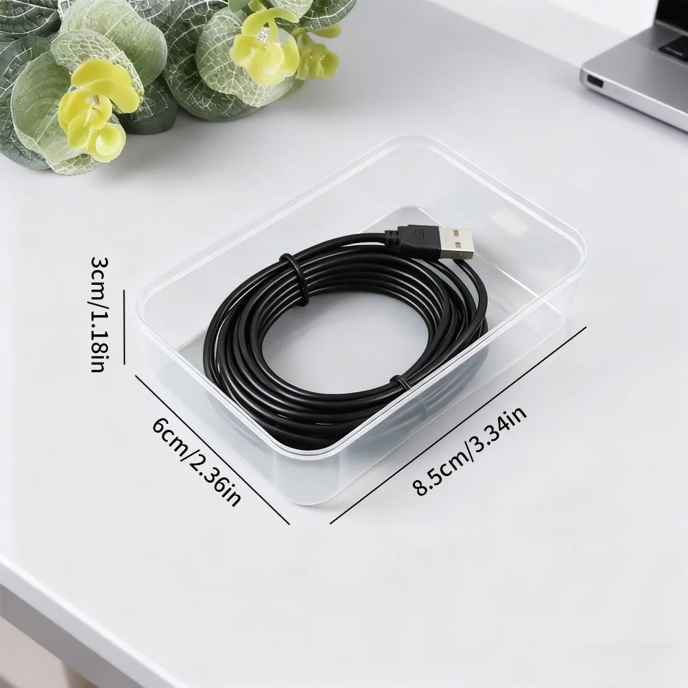 مجموعة صندوق تخزين كابلات بلاستيكية متينة مكونة من 5 قطع للمكتب والمنزل - منظم سلك للأجهزة المحمولة وملحقات الشحن #4