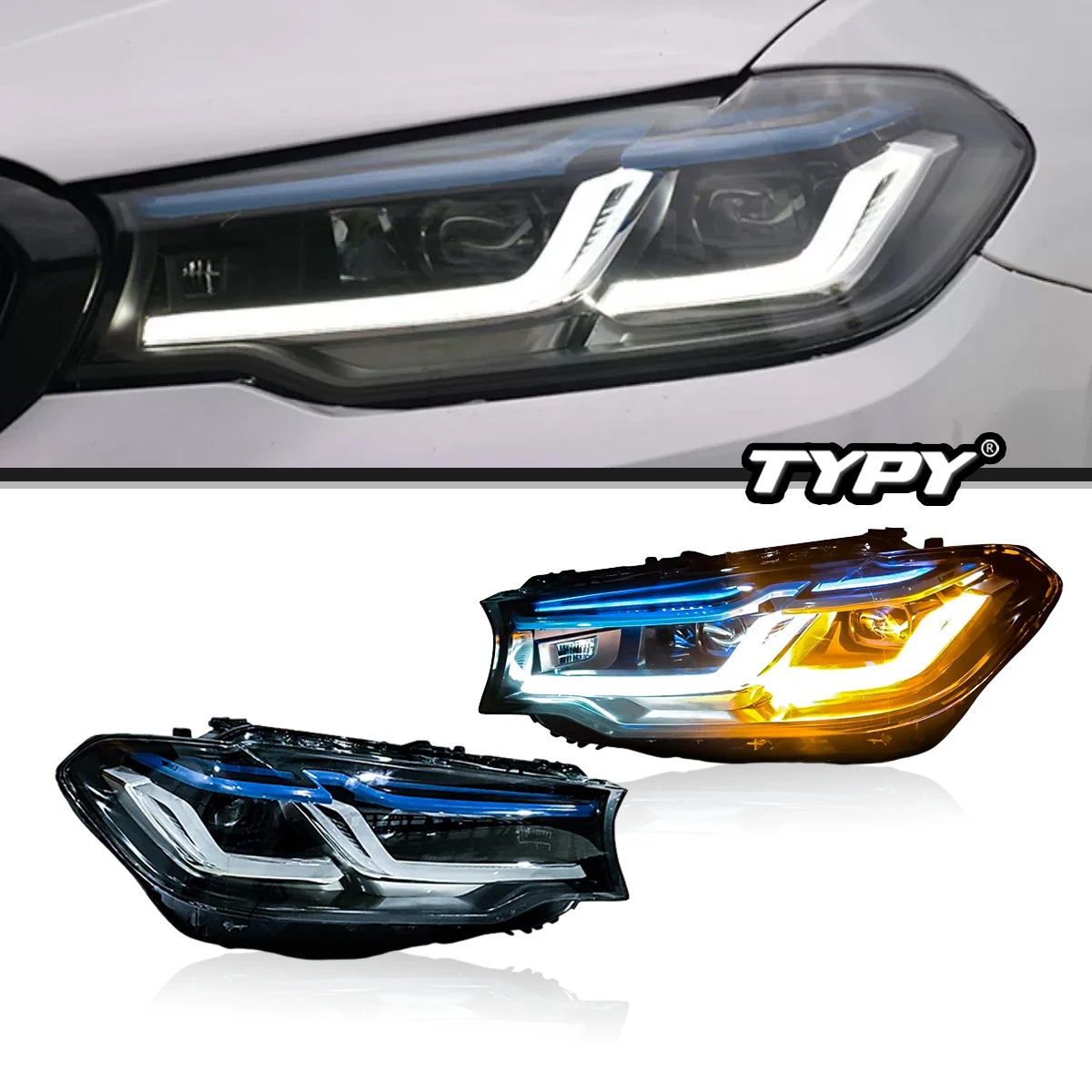 

TYPY Car Accessories For 2018-2022 BMW 5 series G30 Headlights G38 Projector Headlight Laser Front Lamp DRL Turn Signal