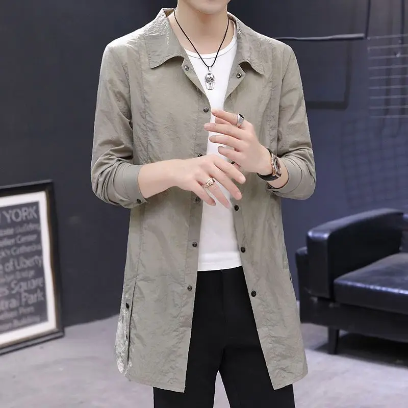 

Men's Summer UV Protection Lightweight Breathable Windbreaker Jacket 2025 Casual Stylish Slim Fit Long Outdoor Coat