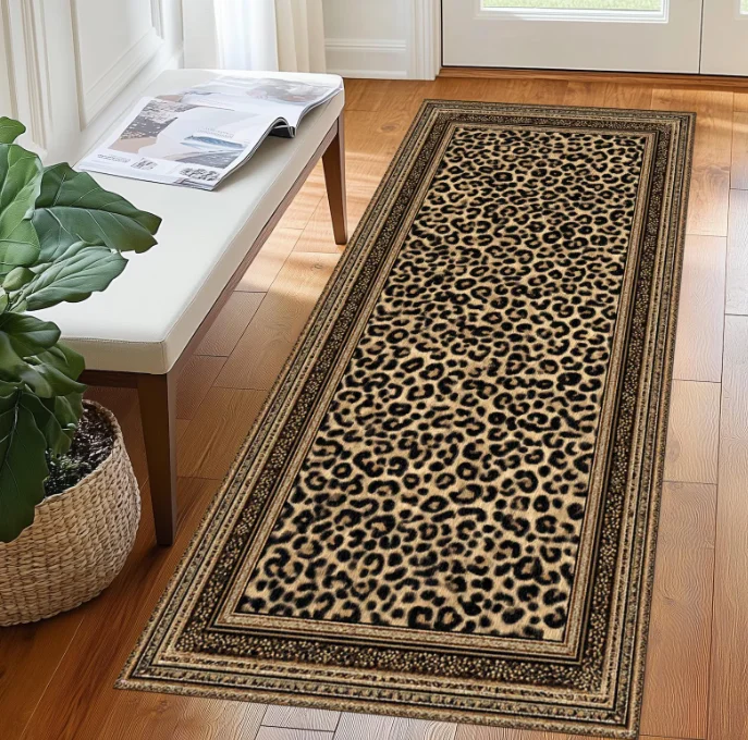 Leopard Runner Rug, Leopard Area Rug Leopard Themed Rug Hallway Rug Leopard Decor Rug Runner Runner Rug Area Rug Animal Long Rug