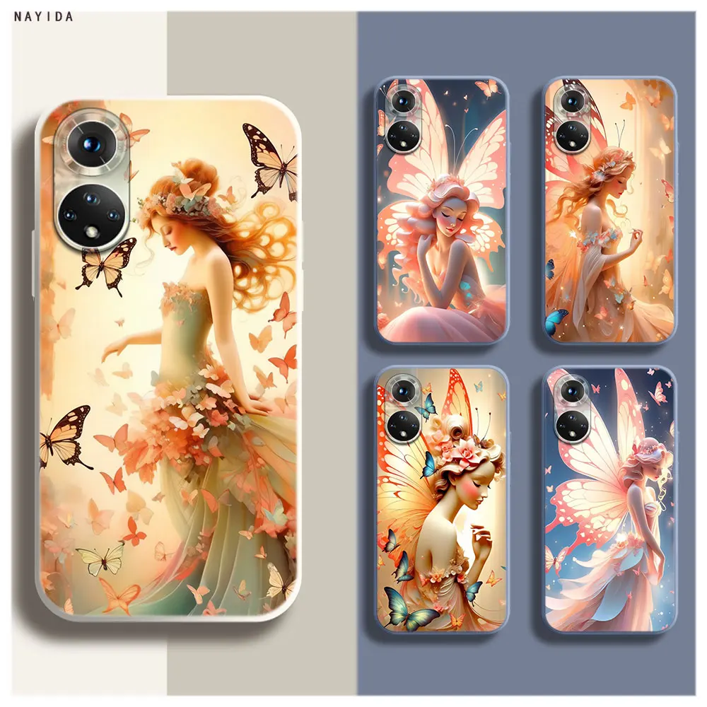 Phone Case For Honor 70 50 X6A X9B X7A X8A X9A Soft Silicone Original Cover Butterfly Fairy