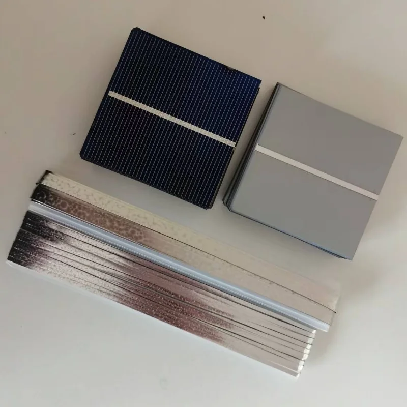 Mono Crystalline Solar Cells 52mm X 52mm Efficiency 20% A Grade For DIY Solar Panel +Tabbing Wire + Bus Bar Wire