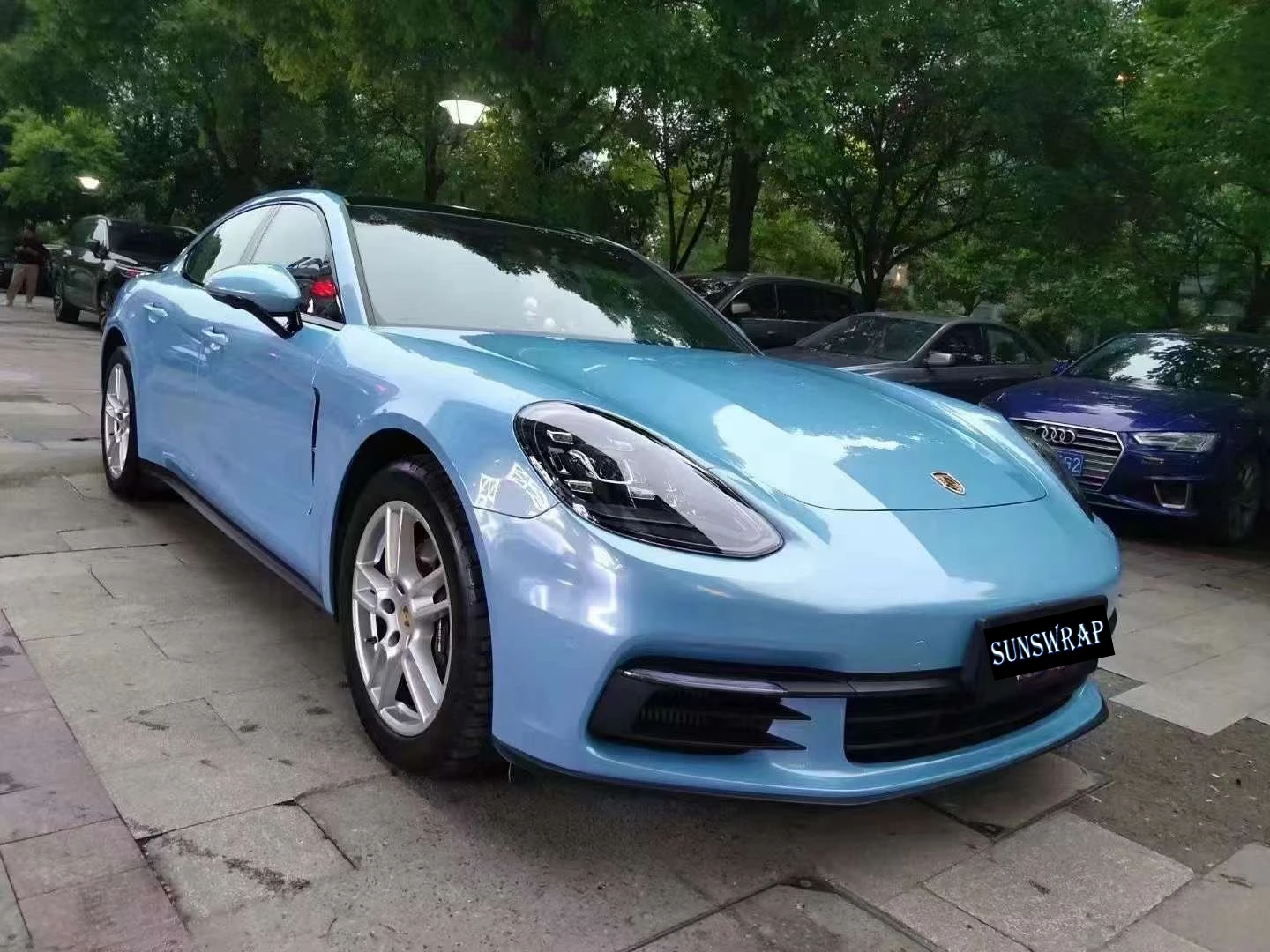 

PET HD Gloss Metallic Ice Blue Vinyl Wrap Car Whole Body PVC Decal Wrapping Sticker 5x59ft/roll Auto Roof Wing Pillar Motorcycle
