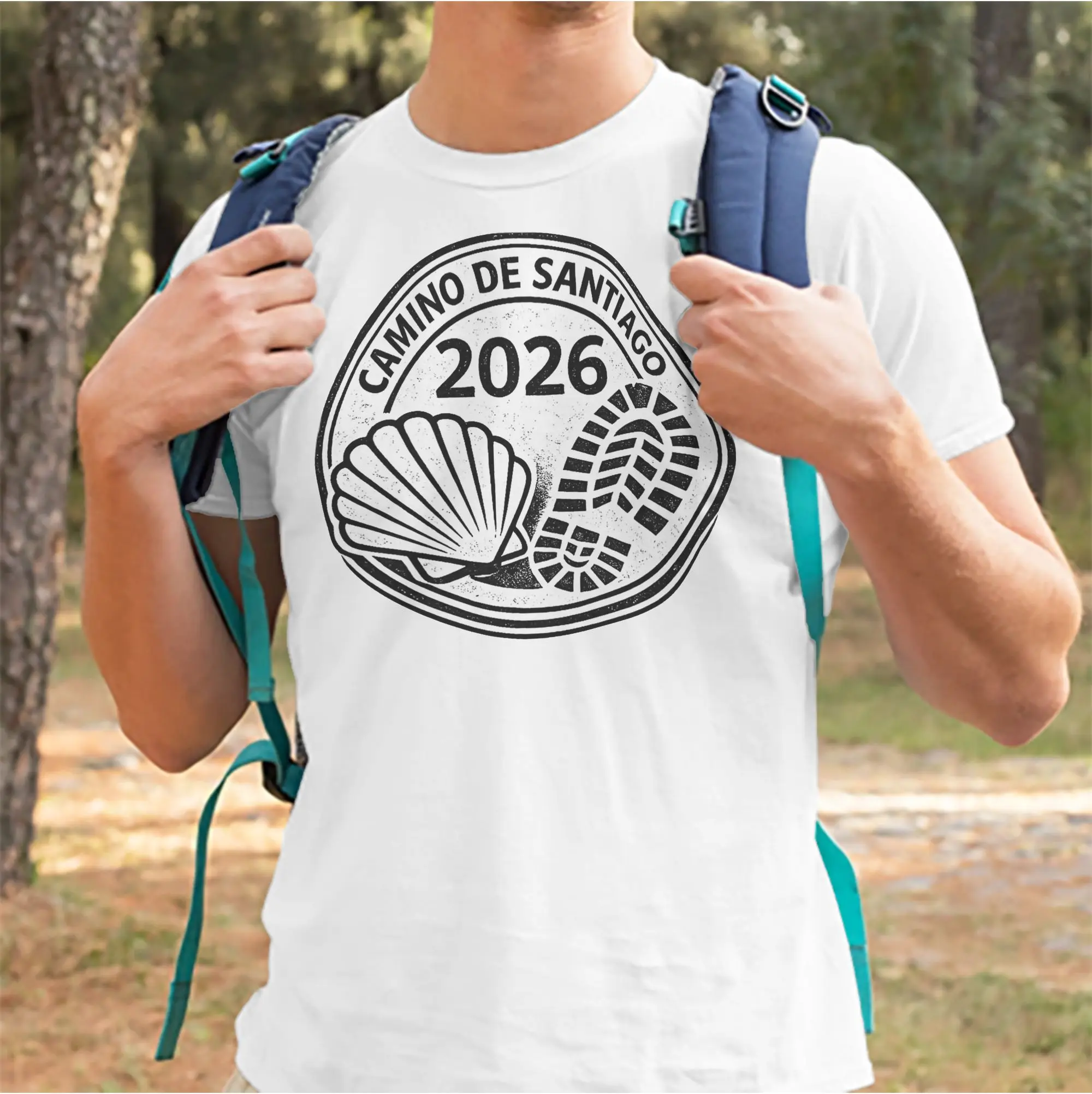 Men Women's Camino de Santiago 2026 Pilgrim Stamp T Shirt  Cotton Clothes Funny Short Sleeve O Neck Tees 6XL T-Shirts