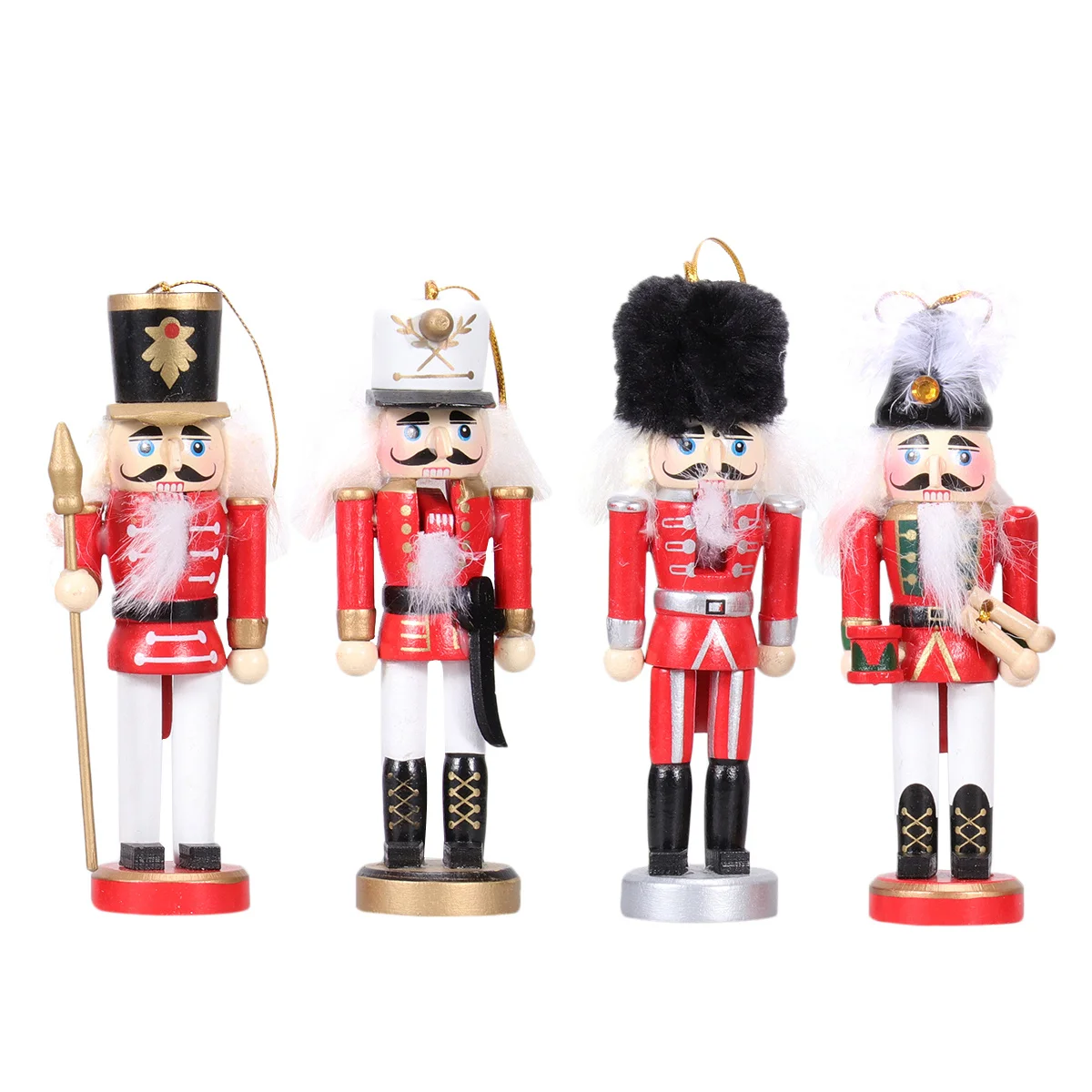 

4 pcs Desktop Wooden Ornament Wooden Walnut Soldier Desktop Ornament For Home Office Decor Christmas Gift Backpack Hanging