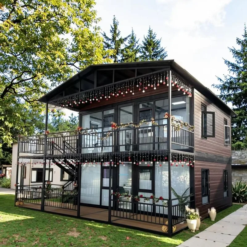 Casas de contenedores de fabricación profesional, arquitectura prefabricada, casa pequeña, contenedor desmontable expandible para el hogar