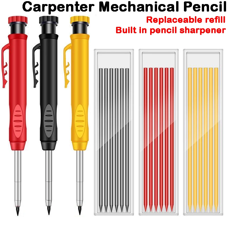 Massiver Tischler Bleistift lange Nase tiefes Loch Druck bleistift Nachfüllung eingebauter Spitzer Holz bearbeitung Bürobedarf Briefpapier