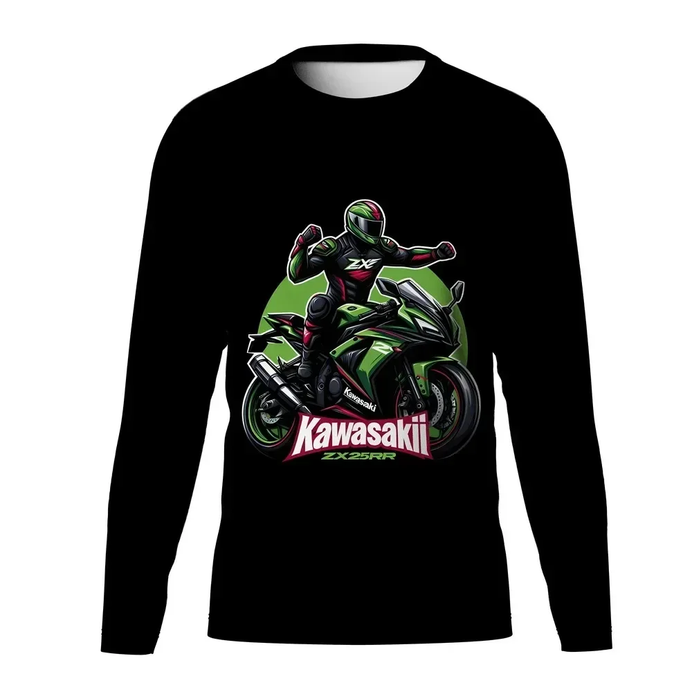 Men Motocross Jersey MTB Enduro Off Road Shirt Downhill Sportswear Kawasaki Motorcycle T-shirts Long Sleeve Moto Cycling Clothes