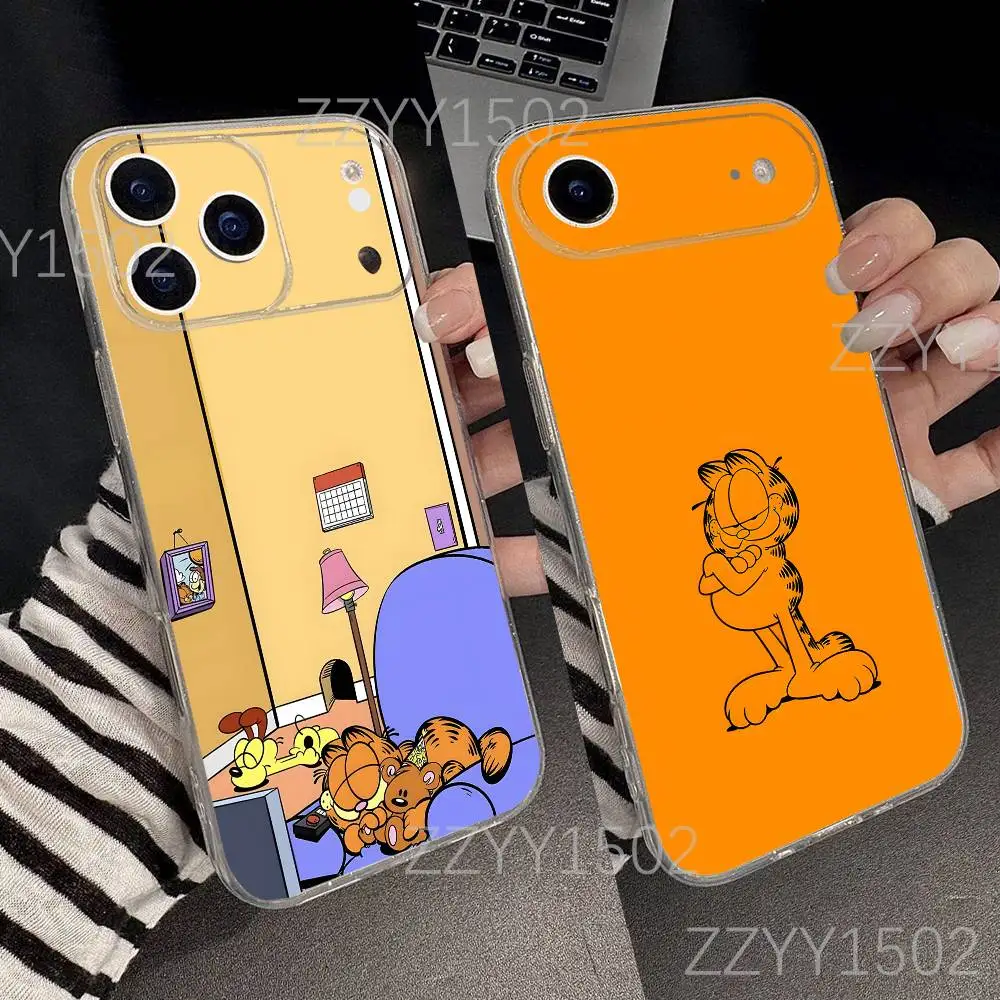 

Cute Cat G-GarfieldS Phone Case For iPhone 17,16,15,14,13,12,11 Pro,Max,Plus,X,XS,XR,SE4,E Mini Transparent Soft