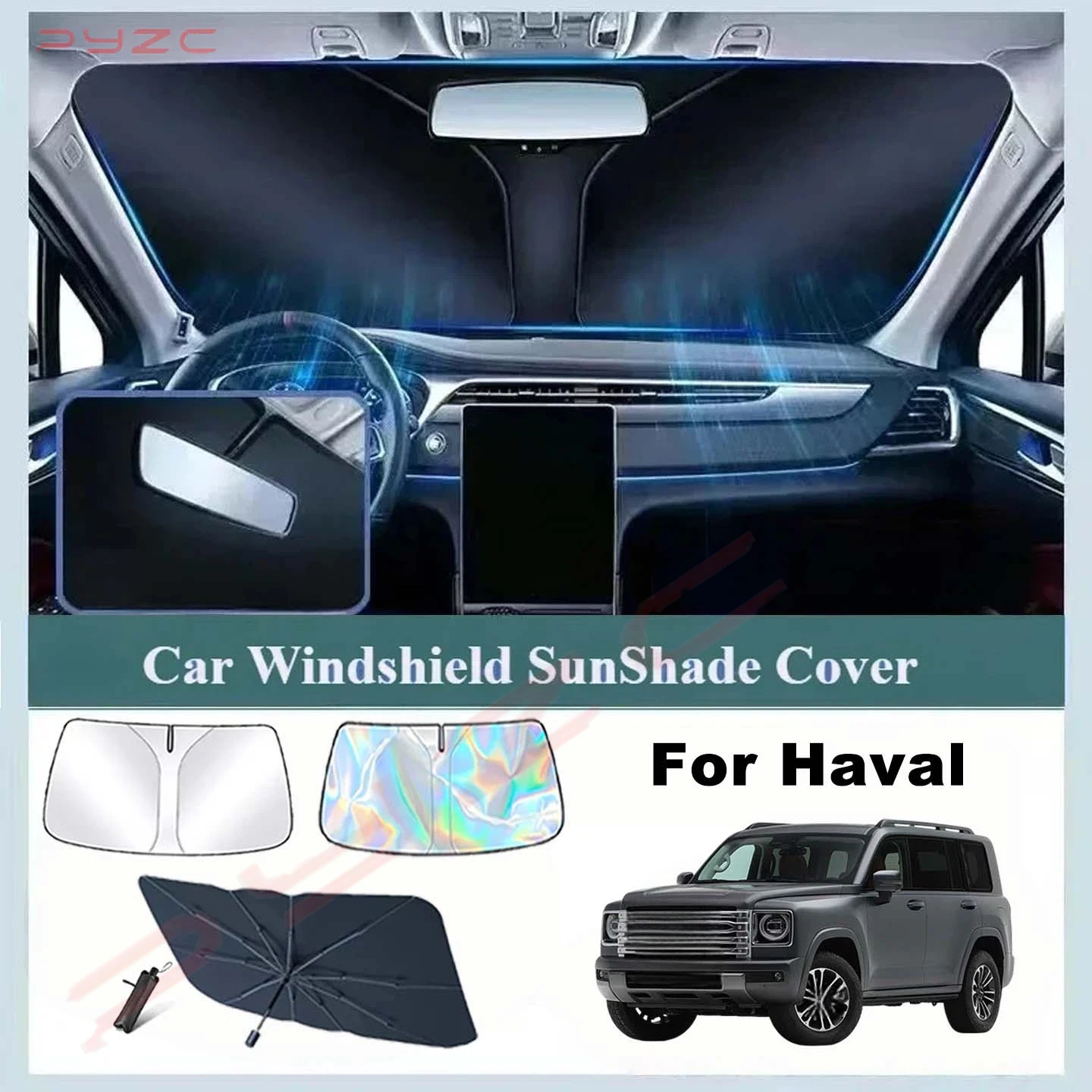 For Haval H9 2024 2025 New H9 Car Windshield Sunshade Cover Anti UV Protection Auto Parts Accessories Protecting the interior