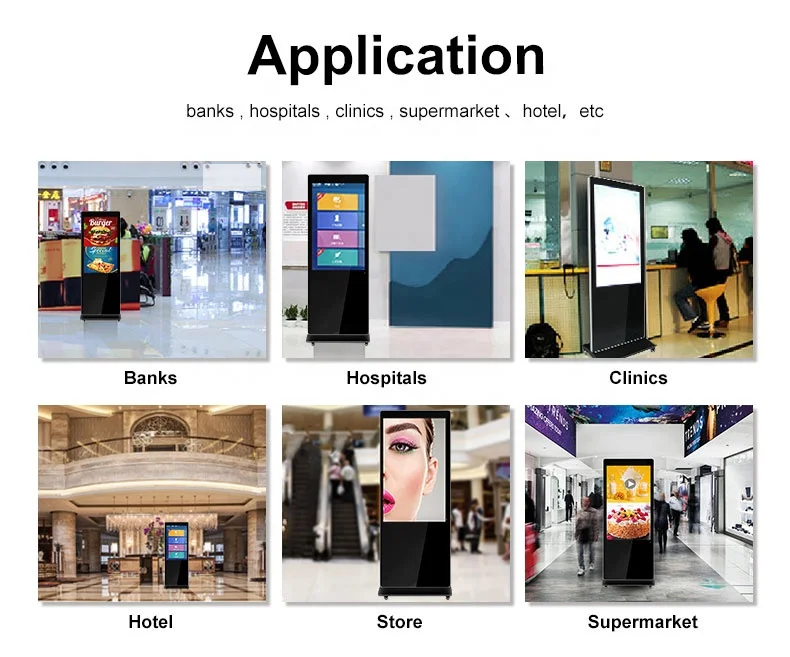 4K Advertising Digital Signage Android 55 65 Inch Touch Screen Floor Standing Kiosk Advertising Totem Information Vertical Kiosk