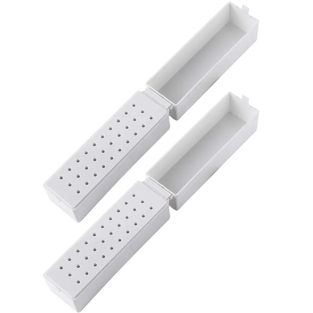 

2Pcs Nail Drill Bits Storage Container 30 Slots Organizer Box for Nail Art Drill Bit Holder Manicure Storage Manicure Supply