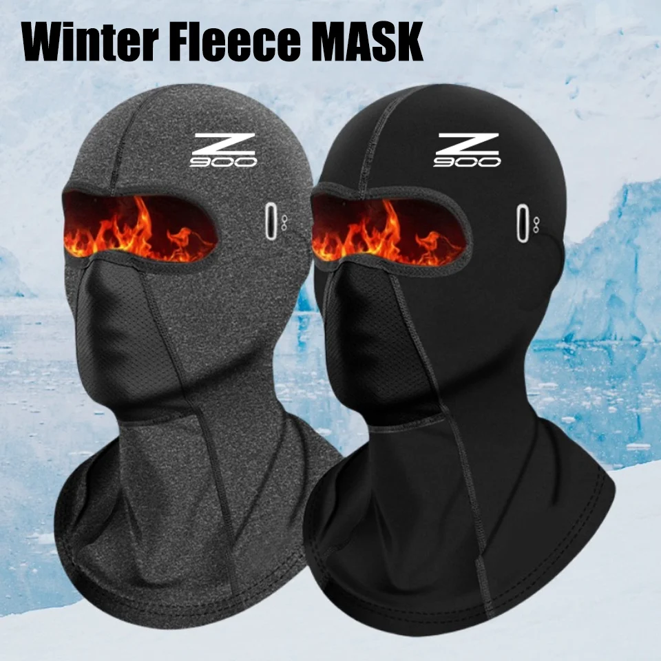 For Kawasaki Z900 Winter Warm Cycling Cap for Men Bicycle Motorcycle Balaclava Windproof Sports Scarf Velvet Bike Face Cover
