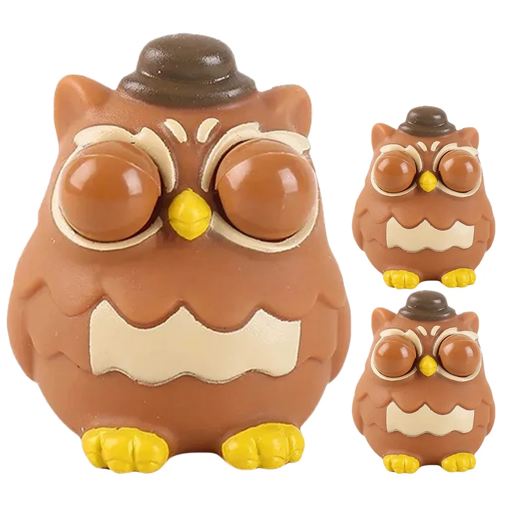 3 Stuks Uil Squeeze Cartoon Stress Reliever Voor Office Party Fun Aandacht Decompressie Gift Squeeze Speelgoed Uil Rekbaar Speelgoed