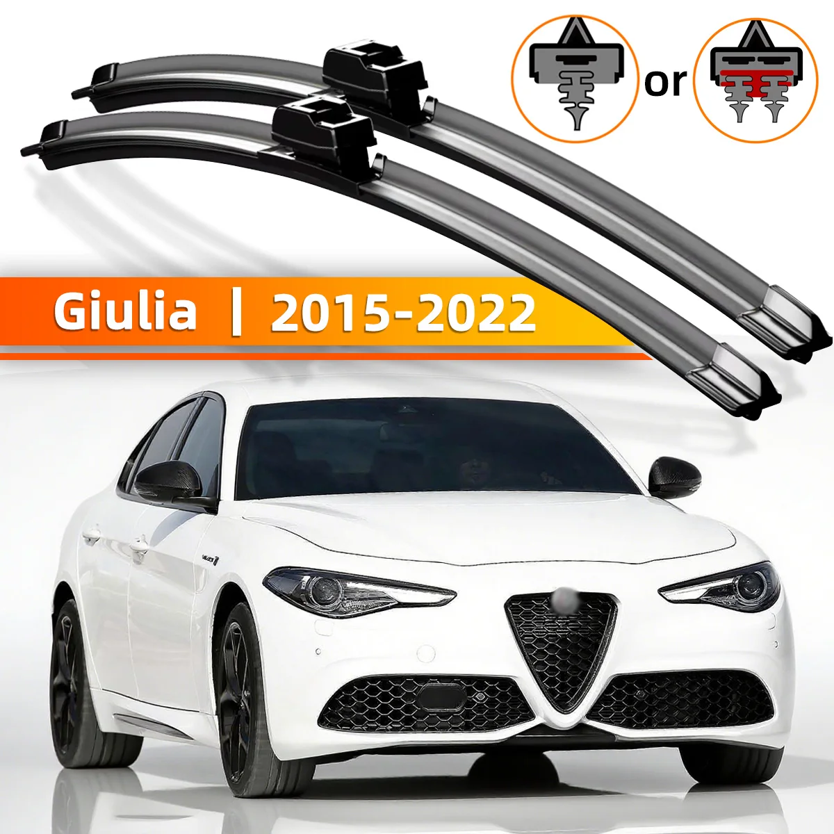 2PCS Frontscheibenwischer Geeignet Für Alfa Romeo Giulia 2015-2022 Windschutzscheibe Fenster Zubehör 2016 2017 2018 2019 20202021