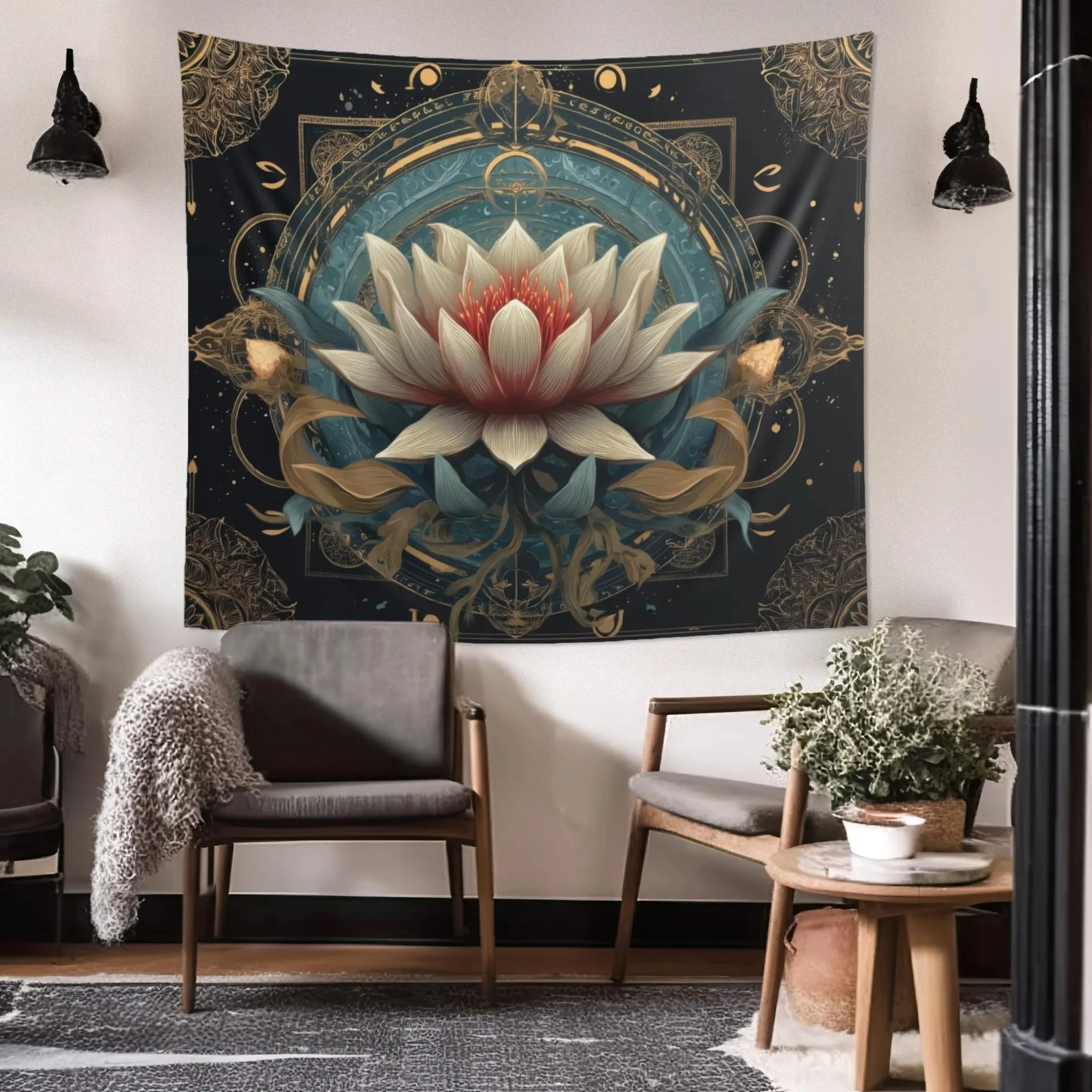 VIKAMA Dark Universe Tapestry Mysterious Star Array Background Cloth Meditation Room Living Room Meditation Room Decoration