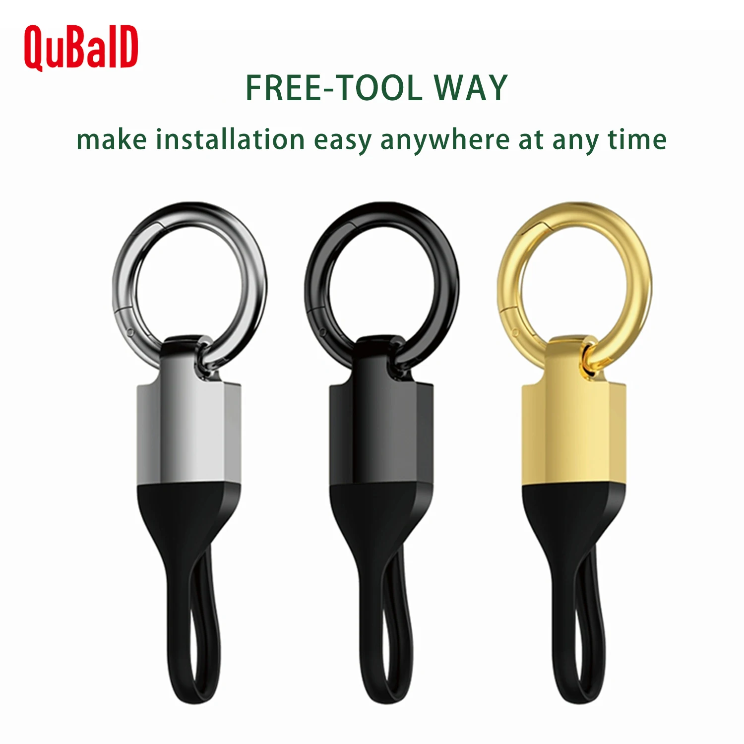 

QuBaID 2024 New Design Metal Keychain Fob Zinc Alloy Key Ring Car Key Holder Promotion Gift