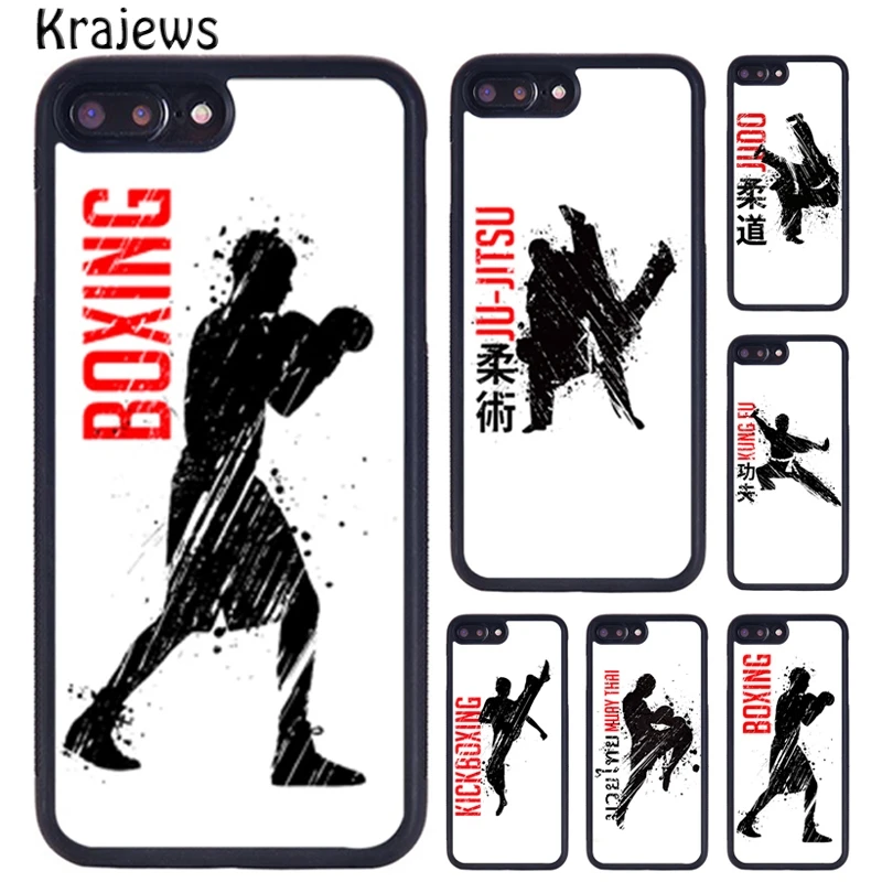 Krajews Boxing Judo Jiu Jitsu Martial Phone Case For iPhone 16 15 14 XR XS 11 12 mini 13 Pro MAX Plus cover coque