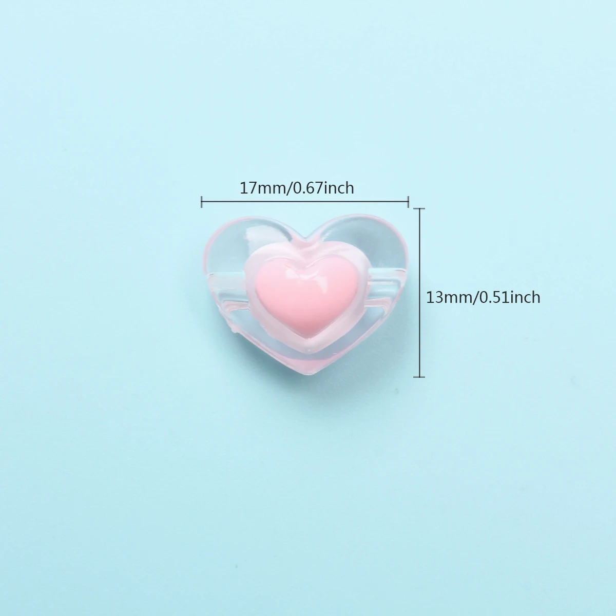 13*17mm 10Pcs Candy Color Transparent Love Heart Loose Beads DIY Crafts Necklace Bracele For Jewelry Making Handmade Material