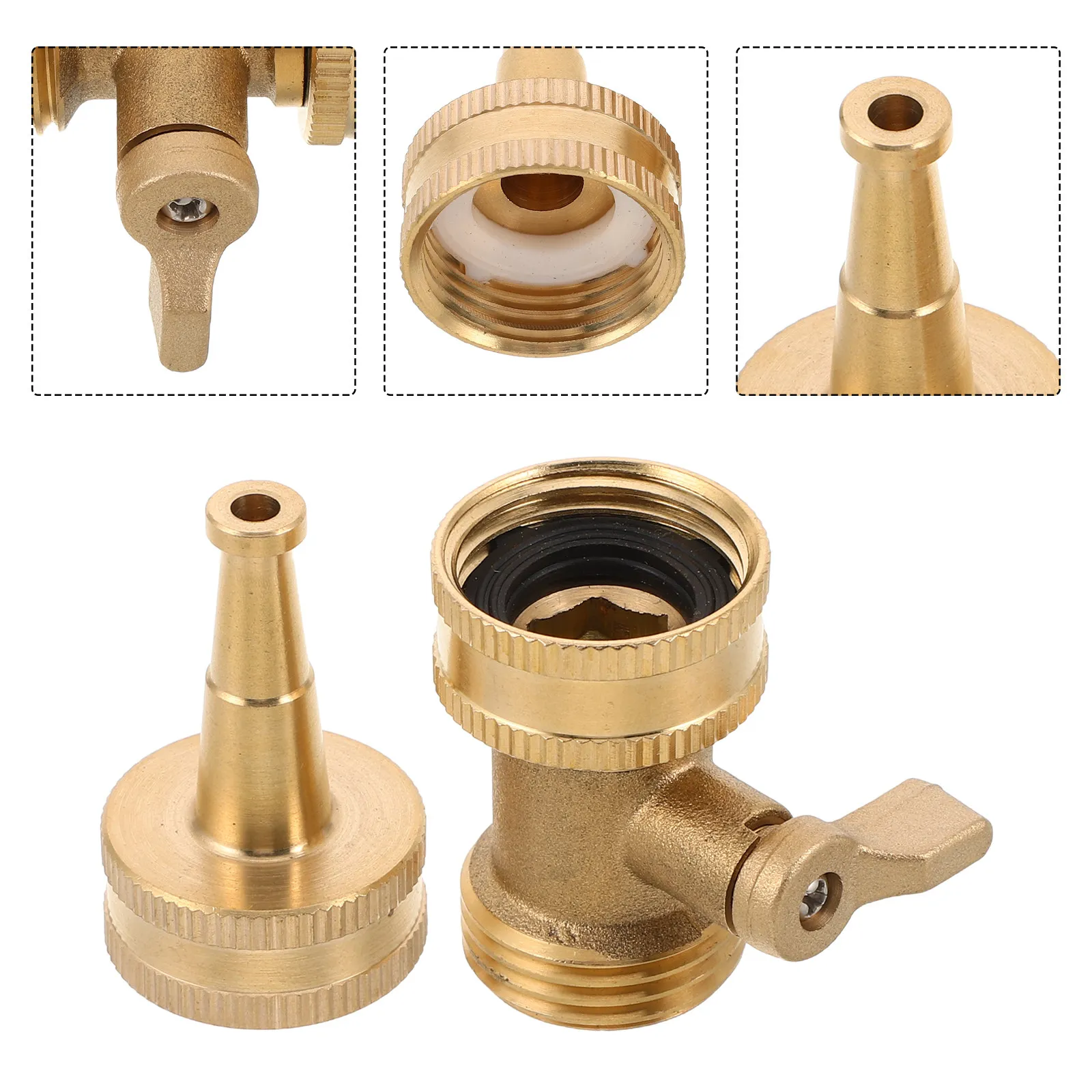 Durable Hose Connector Heavy Duty Nozzle Garden Watering Tool Spray Attachment Copper Sprayer Adjustable