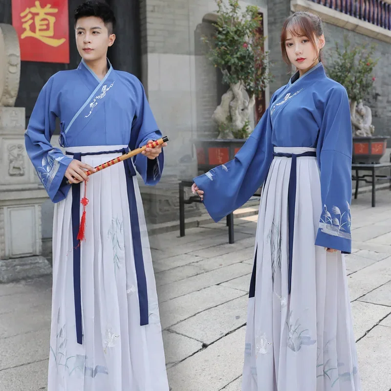 

Chinese Traditional Couples Hanfu Robe Han Dynasty Ancient Dance Costumes Tang Suit Swordsman Outfit Stage Performance Clothing