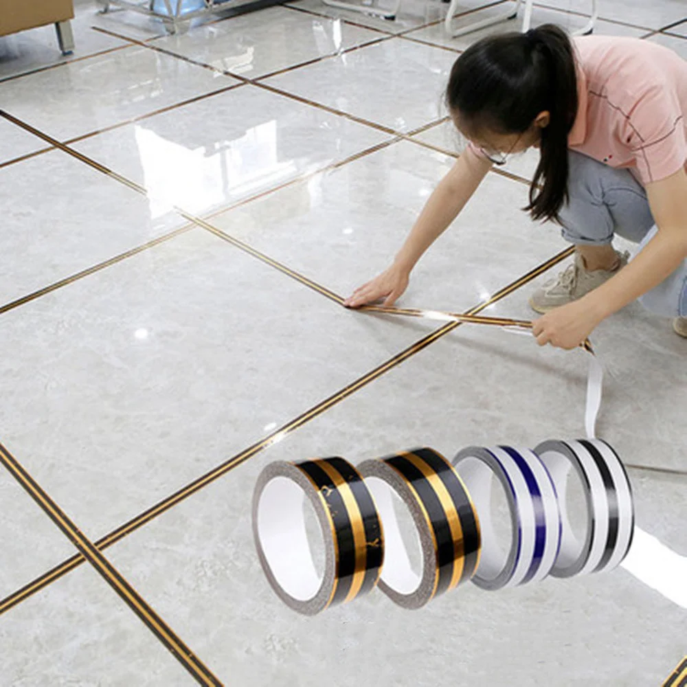 Ceramic Tile Gap Sealing Tape Floor Wall Mildewproof Sticker Ceiling Decor Diagonal Decal Self-adhesive Beauty Seam Foil Strip