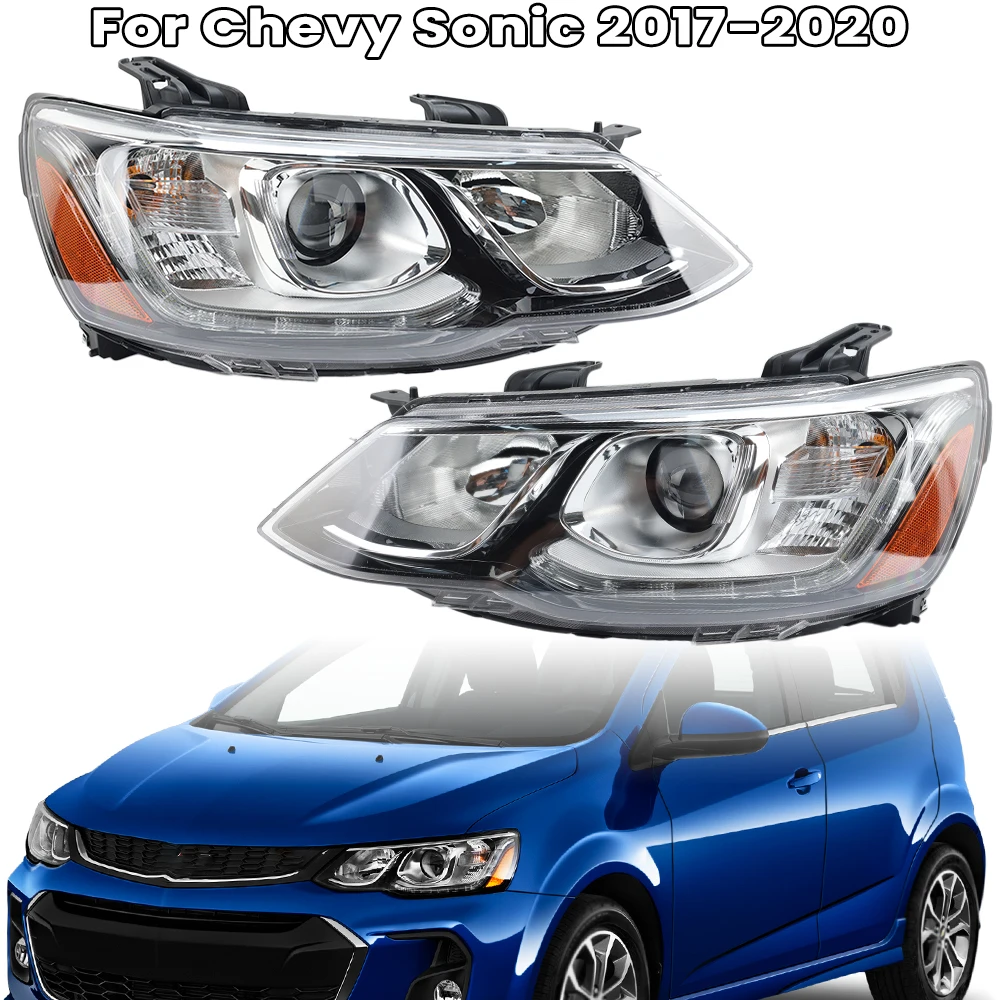 Halogen headlight w/LED DRL For Chevy Sonic 2017-2020 Projector Low Beam H7/ High Beam HB1 Bulbs Head light Headlamp GM2502443