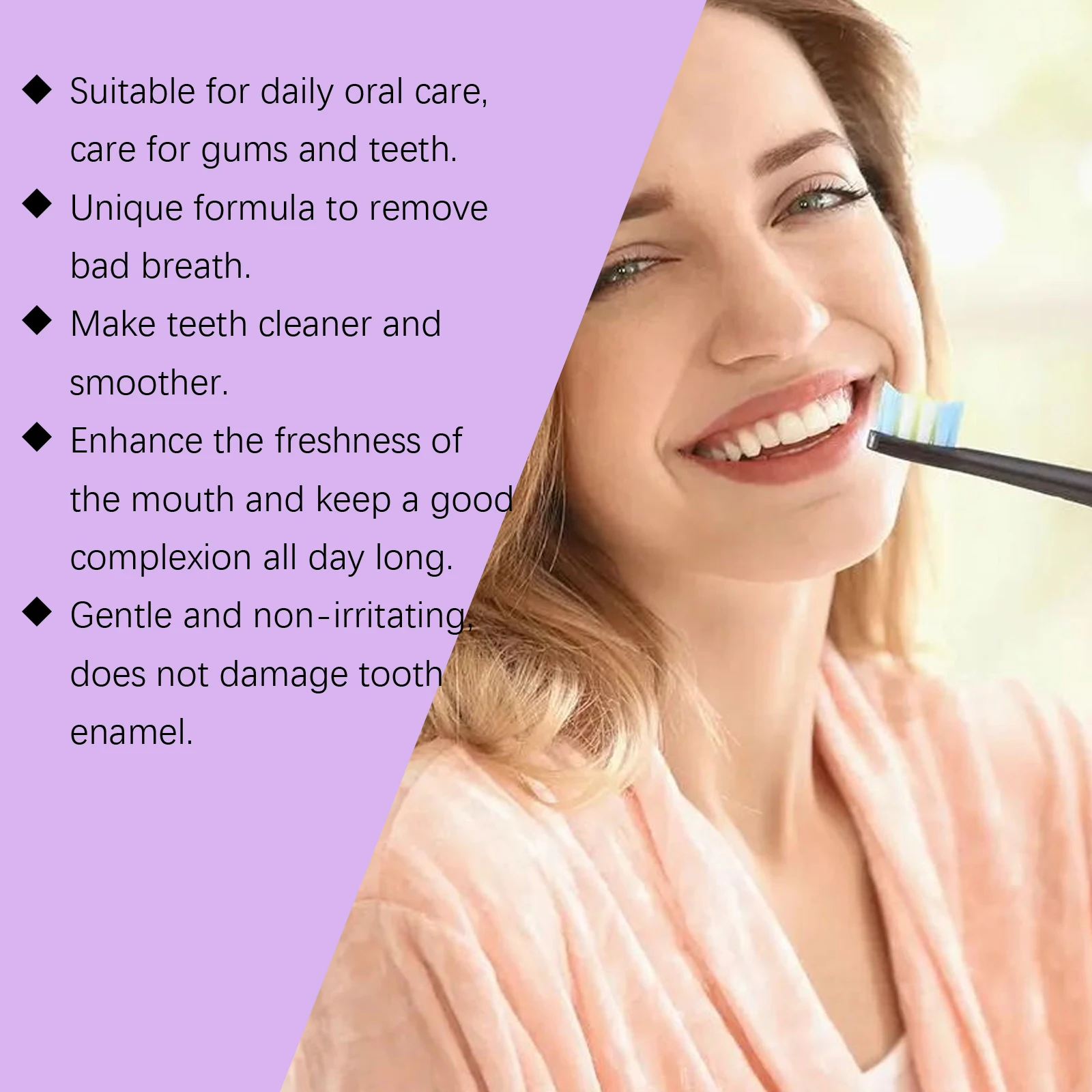 معجون أسنان بنكهة النعناع الأرجواني يزيل بقع الأسنان بشكل فعال، أسنان صفراء تدوم طويلاً، معجون أسنان للعناية بالفم اليومي