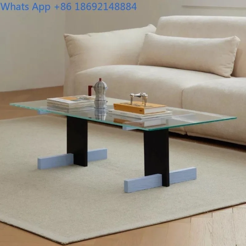 

Nordic Solid Wood Glass Italian Creative Modern Home Living Room Minimalist Light Luxury Coffee Table