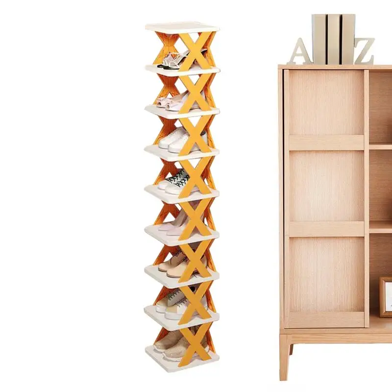 

Foldable Shoe Rack 9 Tier Shoe Rack Multi Functional Vertical Organizer Folding Shelves No Assembly Slipper Organizer For