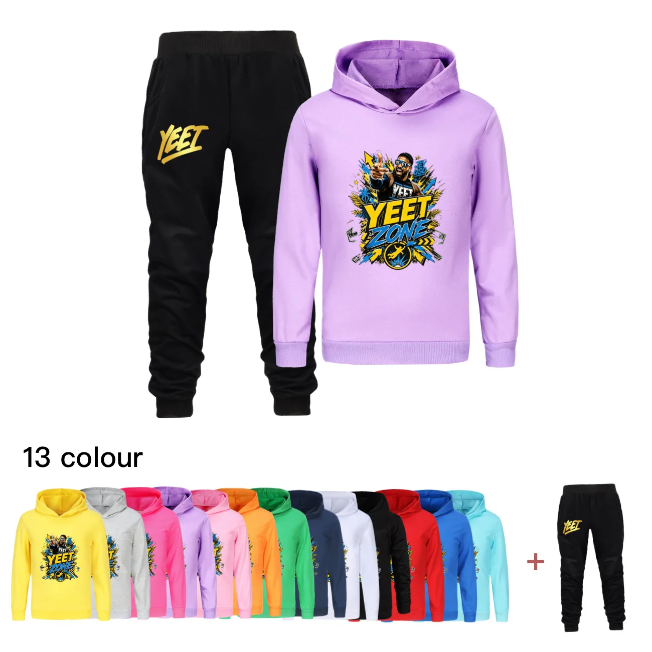 New Jey Uso Yeet Costume Kids Fashion Hoodies Jogger Pants Two Piece Set Boys Sweatshirts+Sweatpants Children Trendy Outfit Sets