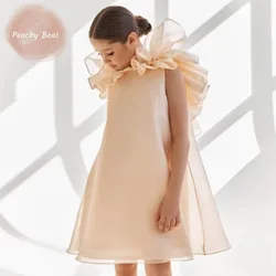 Fashion Baby Girl Princess Ruffled Tutu Dress Infant Toddler Teens Child Solid Vestido Birthday Party Wedding Baby Clothes 1-12Y