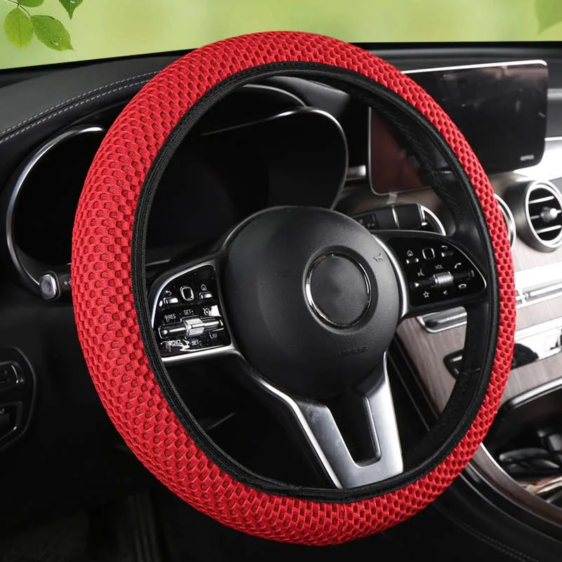 1 Piece of Fabric without Inner Ring, Elastic Design, Various Colors, Seasonal Use, MEN'S AND WOMEN'S Car Steering Wheel Protect