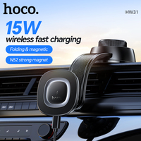 HOCO 15W Wireless Magnetic Fast Charging Holder in Car For iPhone 16 15 Pro Max N52 Strong Magnets Adjustable Mount For Samsung