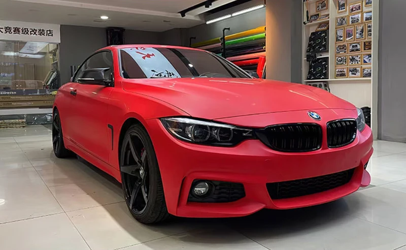 Super Matte Red Vinyl Wrap Roll with Air Release Technology Whole Car Wrapping Sheet Adhesive