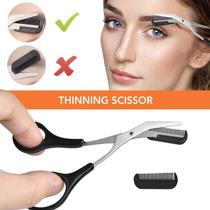 4-11PCS Eyebrow Trimmer Set Scissors Tweezers Eyebrow Razor Scraping Eyebrow Comb Razor Eyebrow Clip Makeup Tools Sets