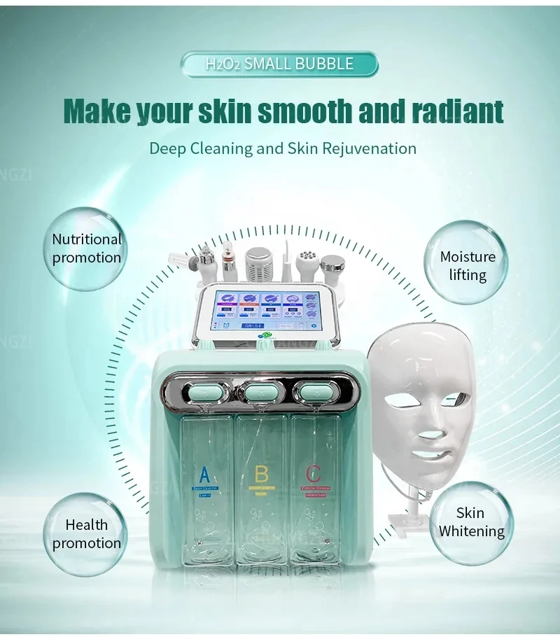 

7 in 1 H2O2 Hydrogen Water Deep Cleaning Skin Whitening And Rejuvenation Facial Machine Cold Repair Lift Firming Beauty Machine