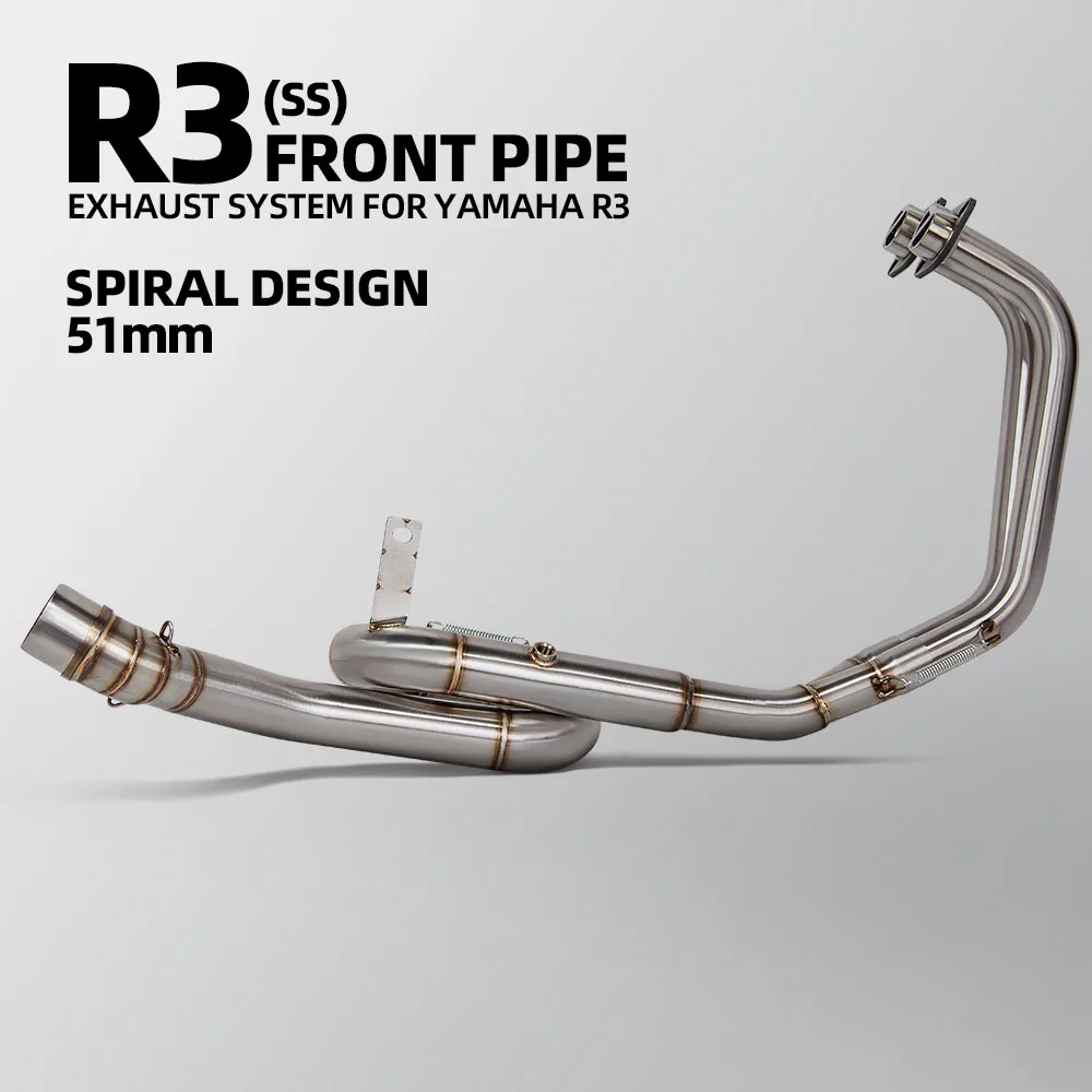 Motorcycle Exhaust Front Link Pipe Racing Streetbike 51MM Rotate Manifold Kit For Yamaha YZF-R3/R25 MT03 MT25 MT-03/25 2015-2024