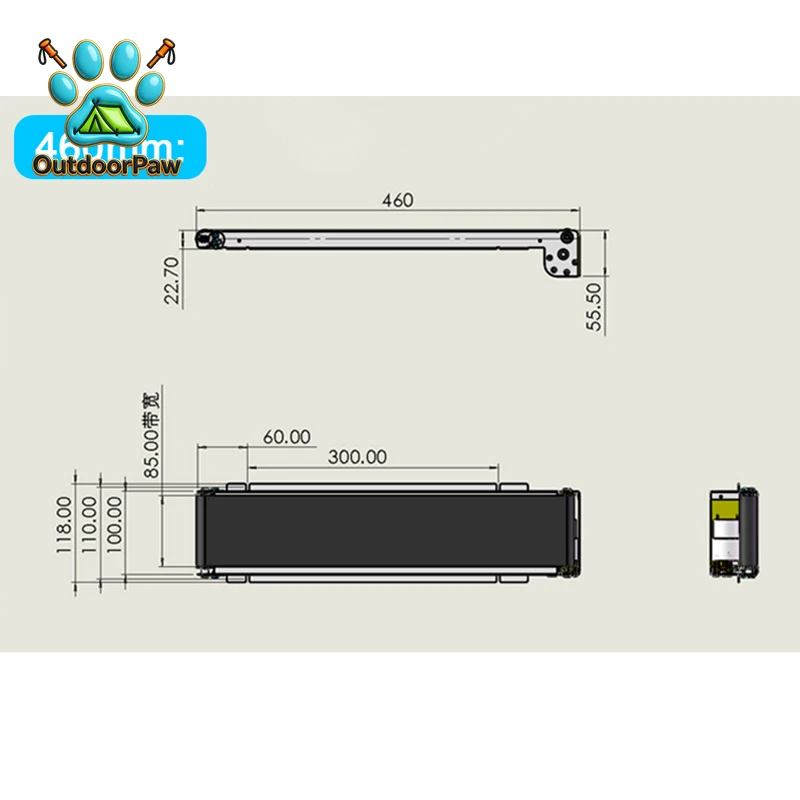 Mini Conveyor Belt 460mm Stainless Steel Frame PU Belt 24V Vending Machine Automatic Track Cargo Lane Channel No Power