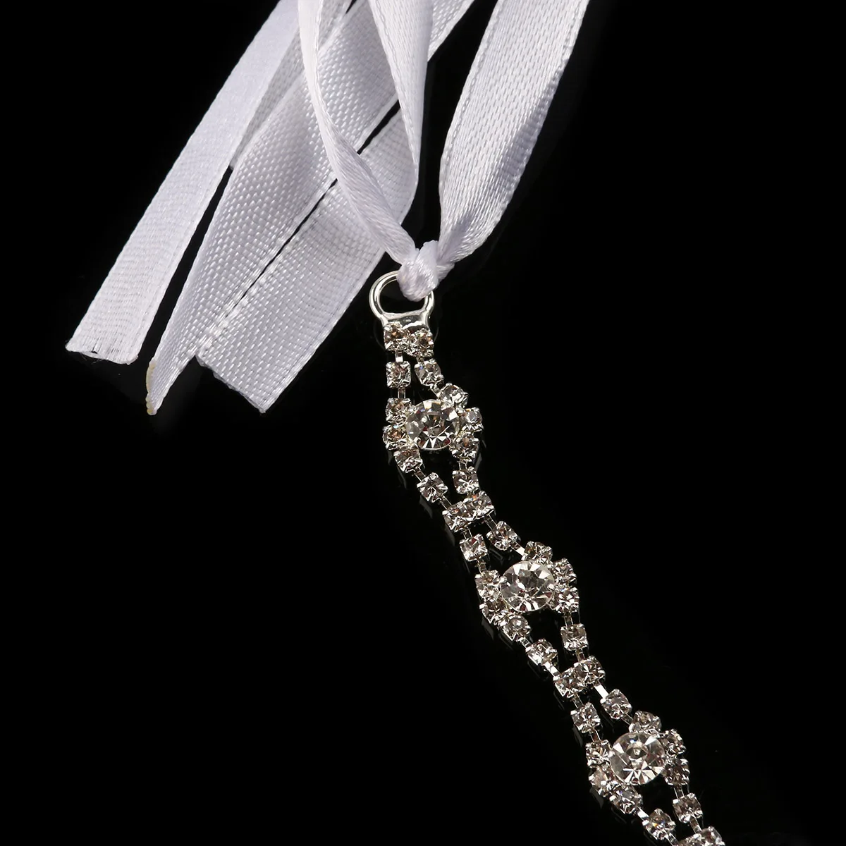 

Elegant Women Hairb 30cm Silver Alloy Rhinestone Decorated Bendable Headb for Wedding Prom Headwear