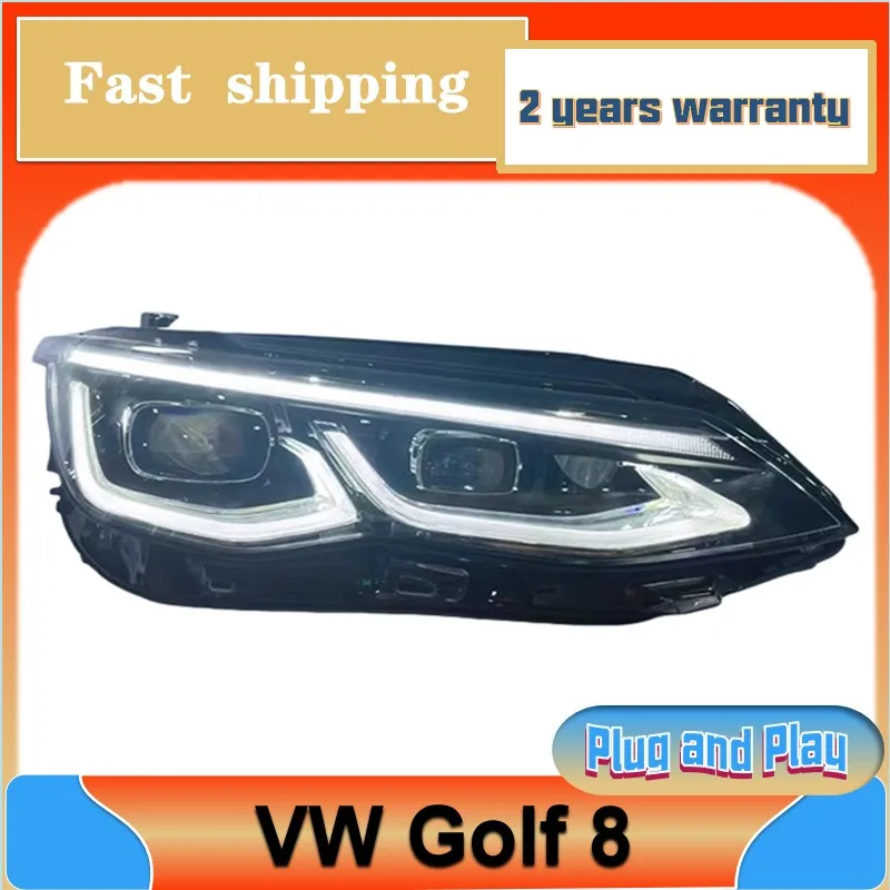 

Car Styling for VW Golf 8 Head Lamp 2021-2024 Golf8 Headlight DRL Turn Signal Low High Beam Projector Lens