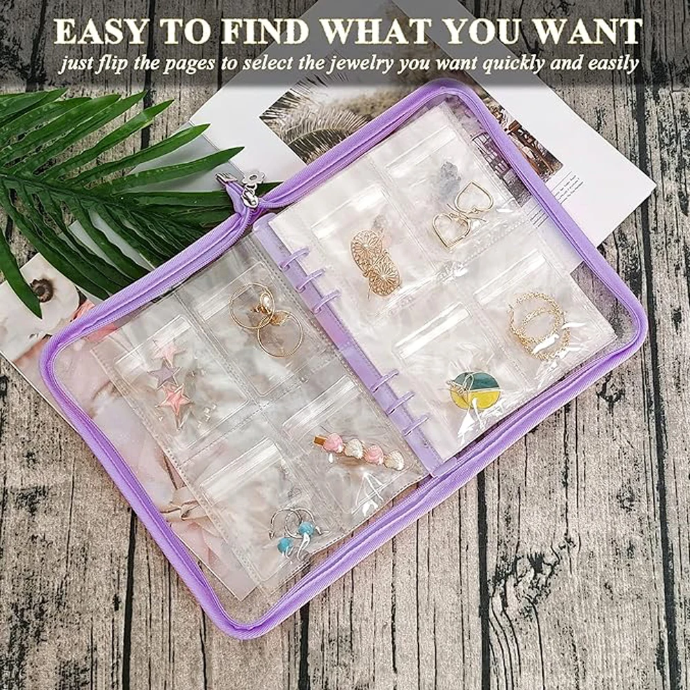 

Transparent Jewelry Storage Book Portable Water-proof Credit Card Photo Storage Book Ziplock Bag Ins Stationery Organizer