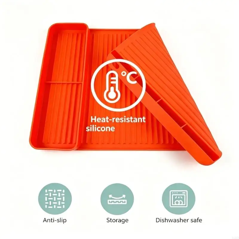 62KD Flat Texture Kitchen Roasting Tray With undulating Design For Storing Turners And Cooking Items