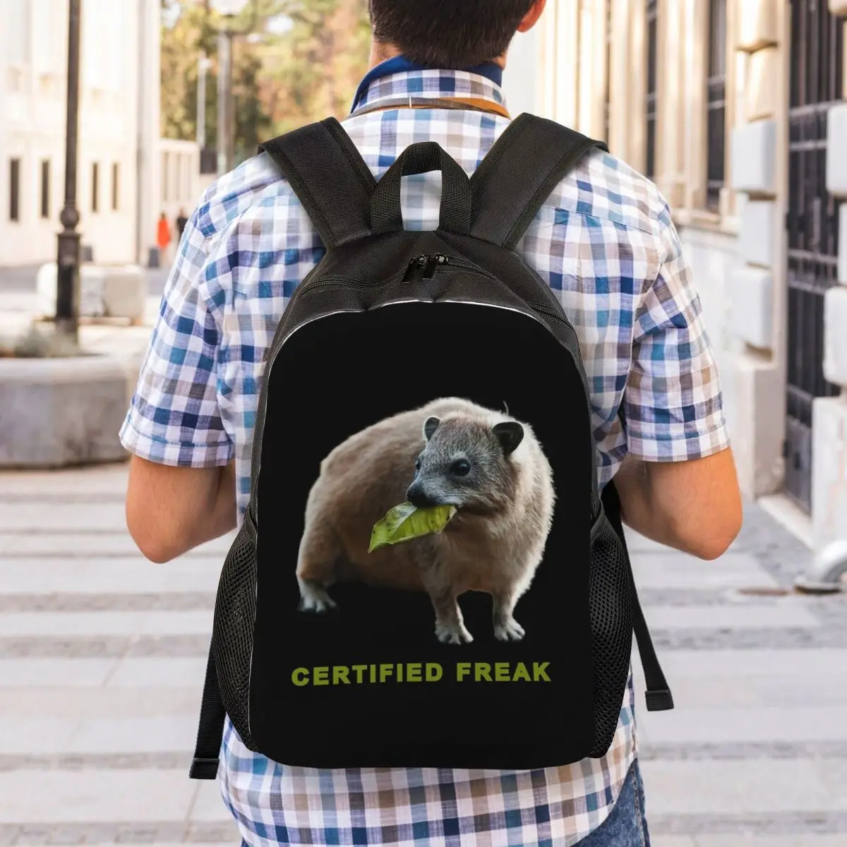 Rock Hyrax Photo Certified Freak Vampire Backpack Student Boys Girls BookBag School Bag Laptop Shoulder Bags