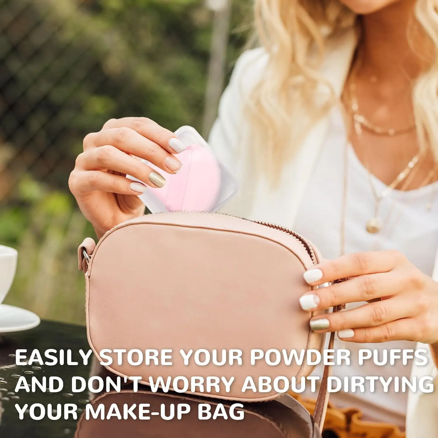 8pcs Velour Powder Puff Set w/4 Travel Cases | Triangle Reusable Makeup Puffs for Loose/Foundation Powder | Cosmetic Sponge Kit