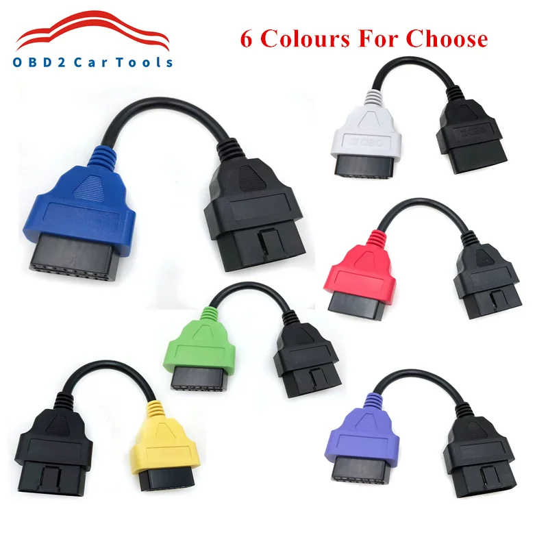 6 Colours For Fiat ECU Scan MultiECUScan OBD2 Cable Connector for Fiat  for LANCIA OBD 2 Scanner Auto OBD 2 Diagnostic Cable