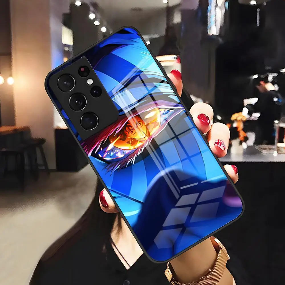 Anime D-Demon S-Slayer Akaza Handyhülle für Samsung S25 Plus S20 S20 Plus S22 Ultra S23 FE S21 Plus S21 Ultra Glasabdeckung
